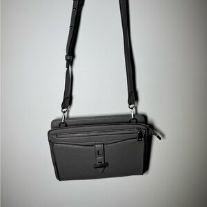 INC International Concepts Gray Crossbody Bag with Silver Hardware